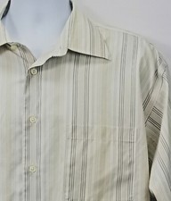 Pronto Uomo Men's Casual Button Down Shirt Sz XL Non Iron Long Sleeve Beige Tan