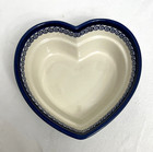 Boleslawiec Heart Shaped Polish Pottery Bowl Made in Poland 8.5" x 8.5"