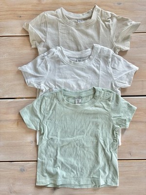 3er-Set T-Shirts dopodopo Gr. 86 Basic weiß beige mint