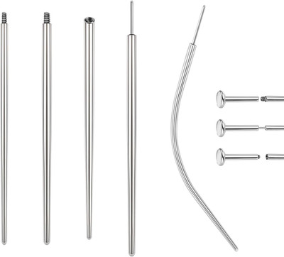 14G 16G 18G 20G Piercing Taper, Stainless Steel Threadless Insertion Pin Screw O