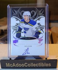 2024-25 UD Ice Exquisite Collection Rookie Signatures #ERS-ZD Zach Dean #/99