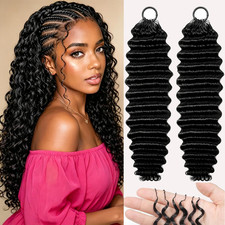 Feather Crochet Human Hair for Black Women 120G Deep Wave Invisible Miracle Knot