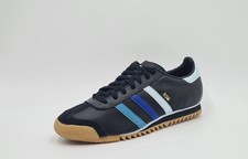 *NUOVO* 2019 Adidas Roma retrò nero blu taglia UK 9,5/EUR 44