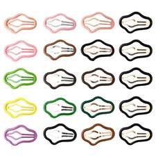 20PCS Cloud Shape Hair Clips, 2.68 Inch Non-slip Metal Hair Barrettes, Colorf...
