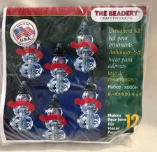 NEW The Beadery Holiday Beaded Ornament Kit - Snowman #5978 - Makes 12