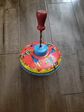 1965 Vintage Brightly Colored Lithograph Spinning Buck Rogers Top