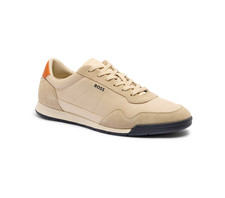 Image of BOSS Mens Trainers Beige Casual Sneakers With Logo - Titanium SL Size 8