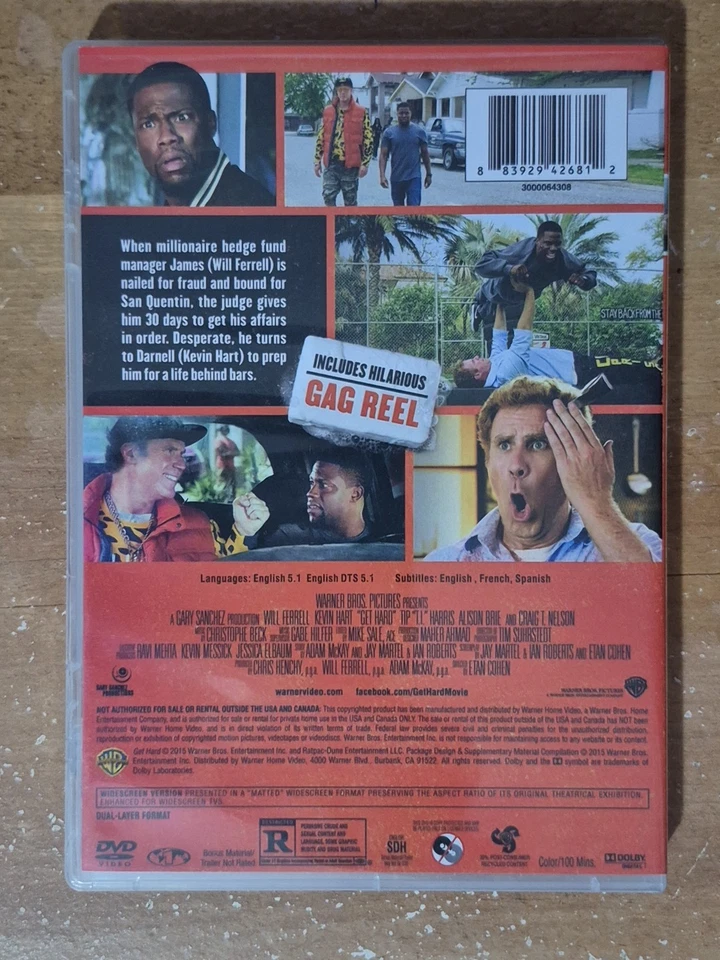 Get Hard (DVD, 2015) Region 1 Like New! π₯ Free Postage Australia Wide π₯ - image 4 of 4