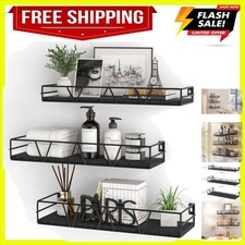 Durable Wall-Mounted Floating Shelves - Modern Storage Solution Set of 3