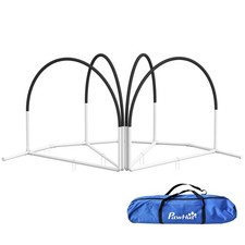 Hunde Agility Set, 4er-Set Hundetraining mit Slalomstangen, Tragetasche, Schwarz