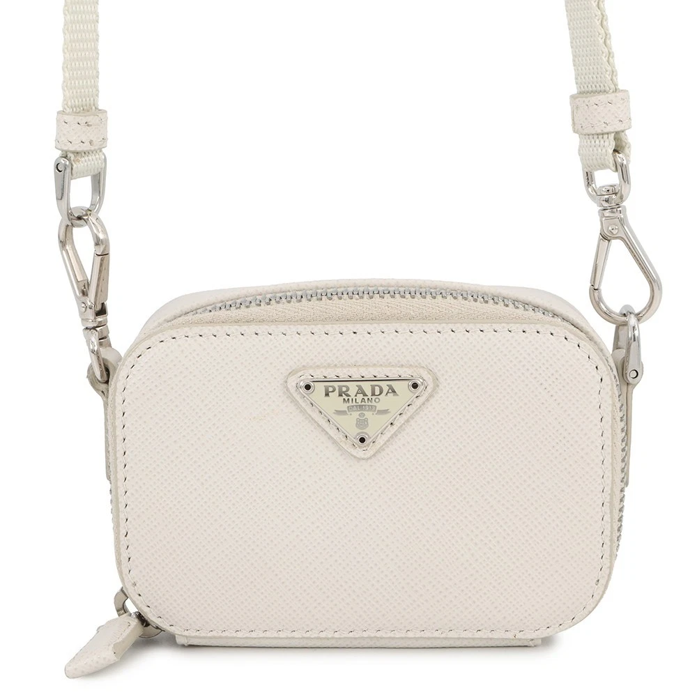 Prada — PRADA ShoulderPouch Saffiano LeatherLeather Ivory 2TT105