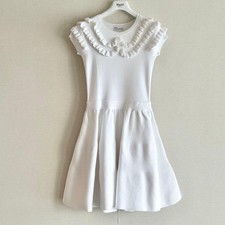 RED VALENTINO Cotton Frill Ribbon Dress Women Size S White Genuine