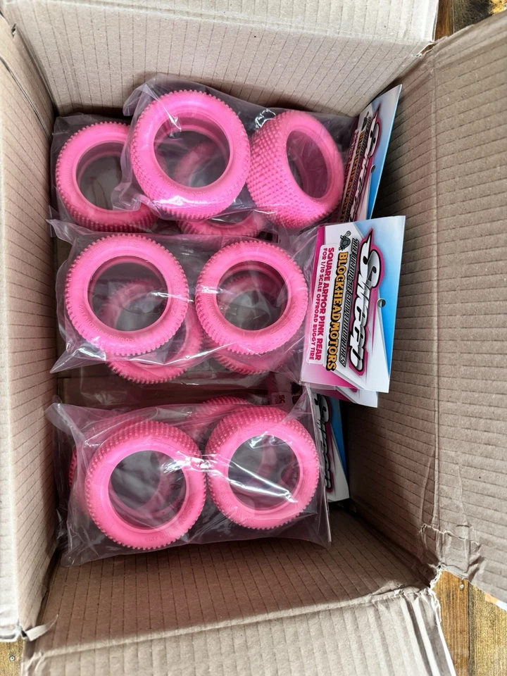 Lote de 6 neumáticos traseros de barrido de motores de cabeza de bloque para Tamiya Losi Team Associated RC Foto 2 de 3