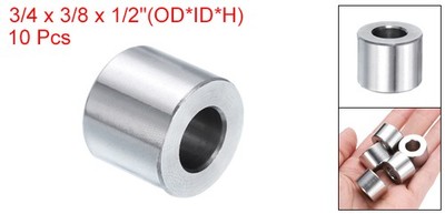 Uxcell 10-Pack Nylon Round Spacers – 1/4" Bore X 1/2" OD X 1/2" Length, Non-Threaded, For 1/4" Screws, White