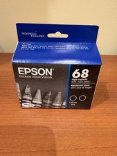 NIB Original Genuine Epson 68 T06812D2 High Cap Ink Cartridge 2Pack Black 3/19