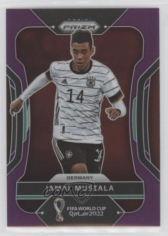 2022 Panini Prizm World Cup Qatar Purple Prizm 151/199 Jamal Musiala #108 5yi