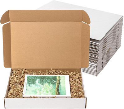 17X11X3'' Shipping Boxes 20 Pack White Corrugated Cardboard Mailing Boxes for Sma