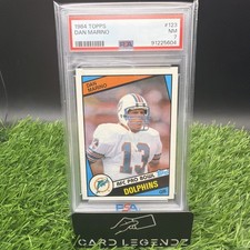 Dan Marino 1984 Topps Hall of Fame Dolphin Rookie RC Card PSA 7 NEAR MINT. rookie card picture