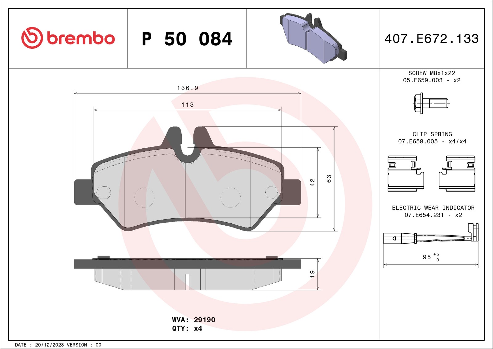 Brembo Bremsbelagsatz P 50 084, Hinten - Bild 7