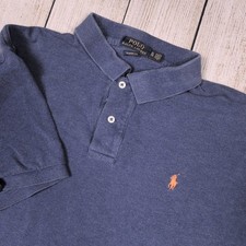 Polo Ralph Lauren Navy Polo with Orange Pony Shirt Short Sleeve Casual XL