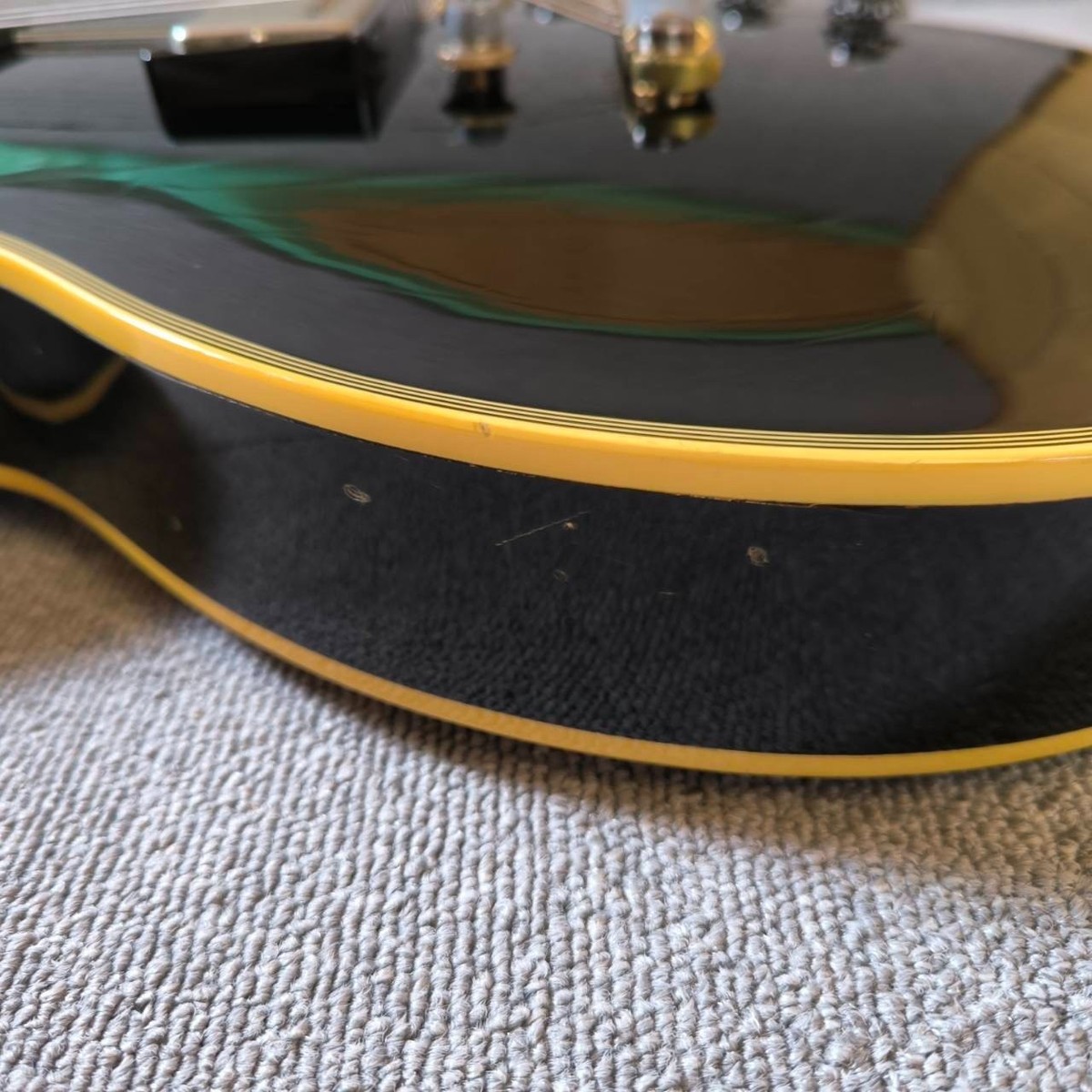 Burny Les Paul Custom Black RLC-60 Electric Guitar Diamond Inlay