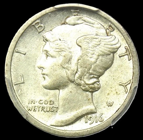 1916-D MERCURY DIME Denver Mint SLIVER COIN in FINE CONDITION Key Date