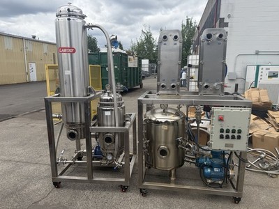 LAB1ST Falling Film Evaporator 200 L/hr Ethanol Recovery + 60kW Hot Oil Heater