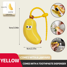 Banana Toothbrush Protective Cap with Toothpaste Storage Box - Compact and Conve