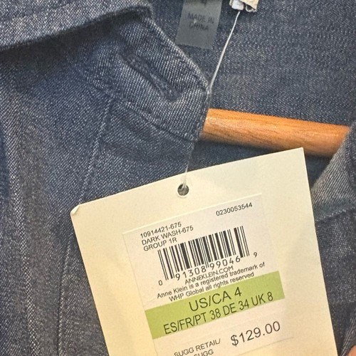 Ann Klein Denim Tie Front Dress Size 4 - Picture 8 of 8