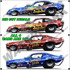 4 Pack Jungle Jim VINAL DECALS 4 Funny Car pack (003)