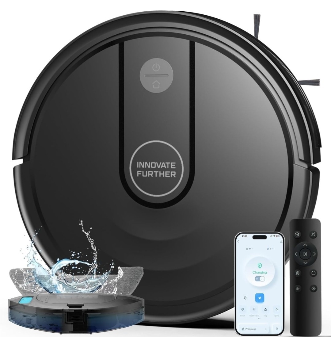 3-in-1 Robot Vacuum and Mop, 4000Pa Suction, Wi-Fi, Smart Navigation, Alexa