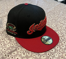 New Era 59FIFTY Cleveland Indians Cap 7 3/8 Black Red MLB