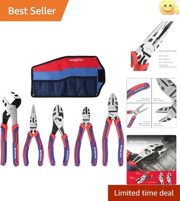 Versatile Pliers Set: Includes 6-Inch Slip, Long Nose, and 7-Inch Linesman Tools