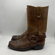 Vintage 70s Frye Men s 9.5 D Harness Moto Brown Leather Boots Square Toe