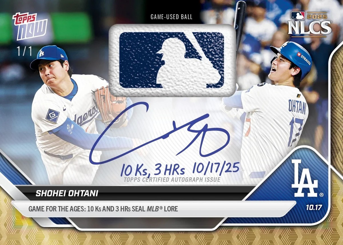 2025 MLB Topps Now Shohei Ohtani Game For The Ages: 10 Ks & 3 HRs