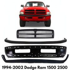 Front Bumper Primed Steel Grille Assembly Kit For 1994-2002 Dodge Ram 1500