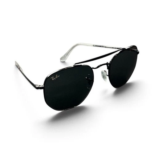 Ray-Ban RB3648 The Marshal RB3648 Black Metal Geometric Sunglasses