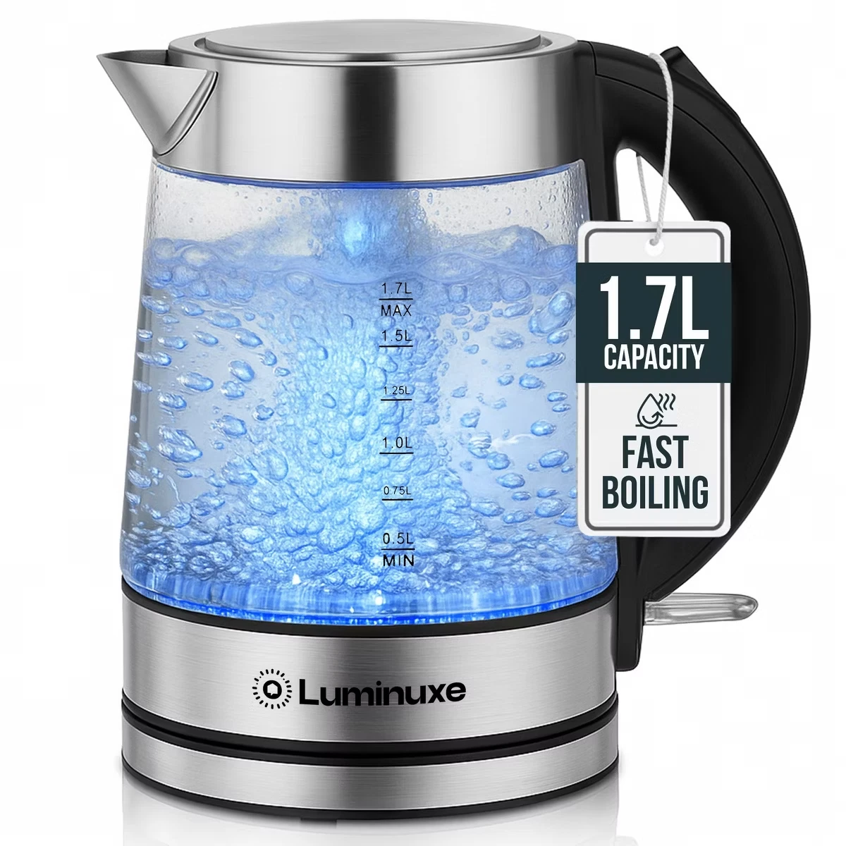 1.7L Glass Electric Kettle, 1100W Speed-Boil Water Boiler with Auto Shut-Off
Opens in a new window o