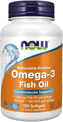 NOW Supplements, Omega-3 180 EPA / 120 DHA, Molecularly Distilled, Cardiovascula