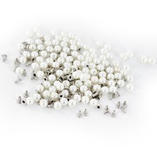 100 Pcs Silver Round Beads And Rivets Set for Decoration