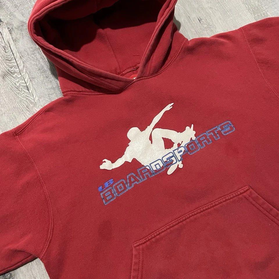 Moletom com capuz vintage Union Bay Boardsports Y2K skate juvenil L skatista anos 00 - Imagem 4 de 4