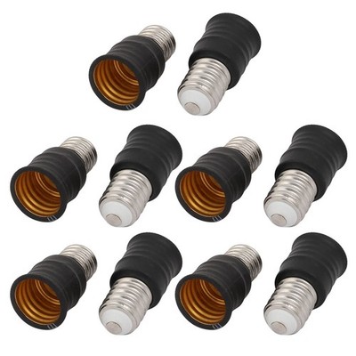 10pcs E14 to E17 Lamp Extender Adapter Converter Light Bulb Socket Holder Black