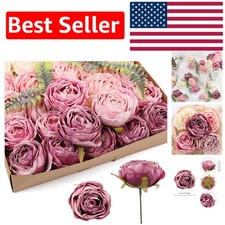 Realistic 25PCS Silk Flower Heads in Light Purple  Mauve for DIY Arrangements