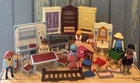 25 Vtg 1990s Playmobil Victorian Mansion Dollhouse People, Furniture, Pieces