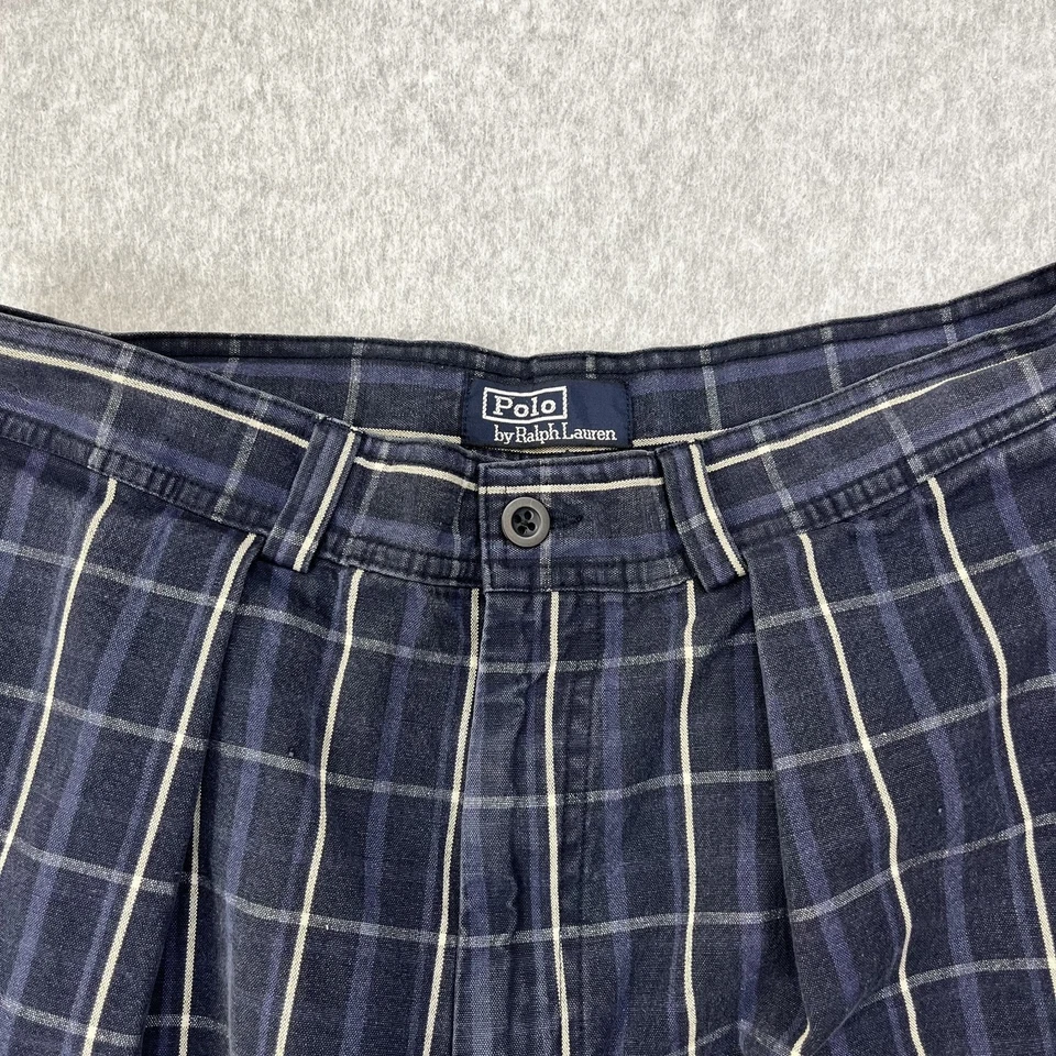Pantalones Cortos De Colección Polo Ralph Lauren Carga Para Hombre 31 Azul Cuadros Algodón Foto 2 de 4
