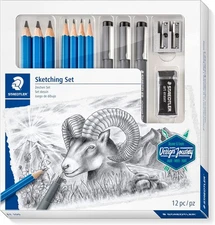 Staedtler Mars Lumograph Art Set | Drawing Kit with Art Pencils, Drawing Pens, E