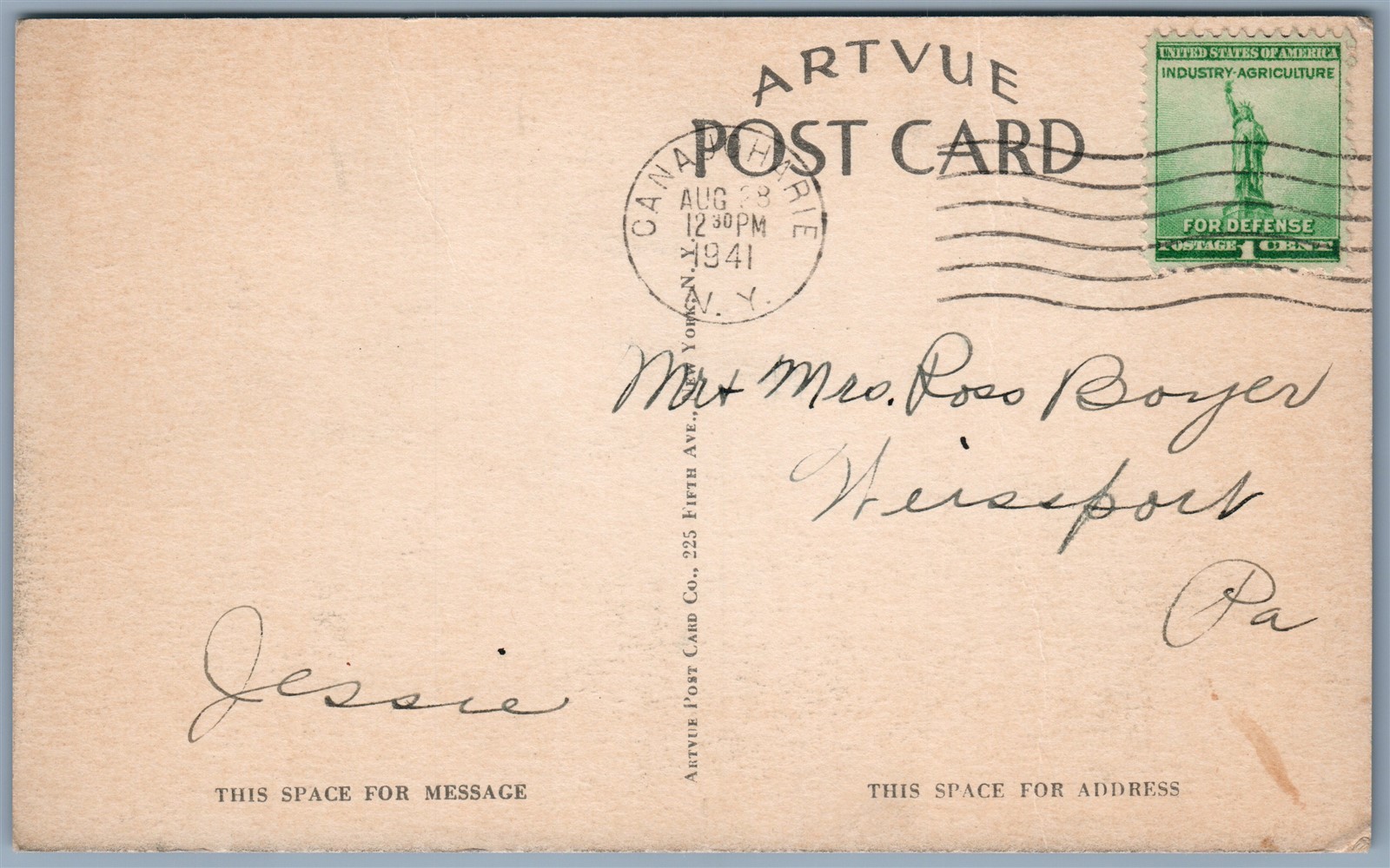 CANAJOHARIE NY ARKELL MEMORIAL LIBRARY 1941 VINTAGE POSTCARD eBay