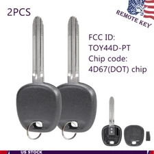 2 Car Transponder Ignition Chip Key Blank For 2008 2009 2010 Toyota Sienna