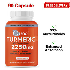 Turmeric Curcumin 2250mg With Black Pepper Supplement, Joint Support, 90 Capsule