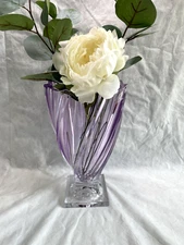 Purple Vase 13" Bud Vase Home Decor Czech Bohemia Crystal Flower Vase Gift